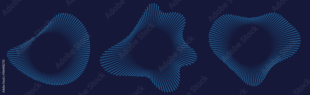 Poster Equalizers vector icon design set. Music symbol, Circular sound waves circles. Radial spectrum