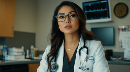 Confident Female Doctor in Clinical Setting