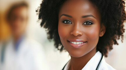 Confident Female Doctor in Clinical Setting