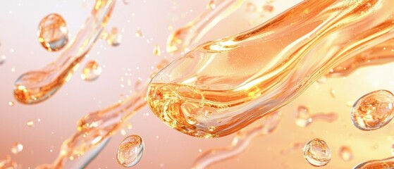 A close up of a bottle of lotion with a lot of droplets of water coming out of i