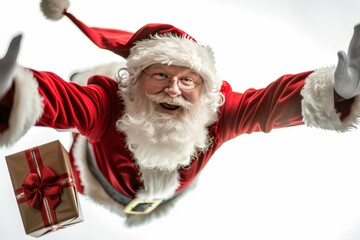 Enjoy a Dynamic Santa Claus joyfully Flying with a Wonderful Christmas Gift Surprise for everyone this season