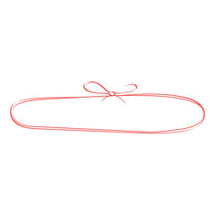 Rounded hand drawn ribbon and bow text frame