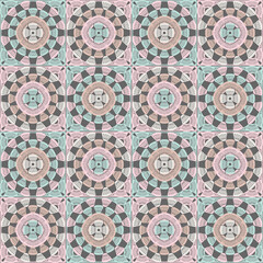 Pattern with crochet granny square with flowers wallpaper handmade decorative art design print	