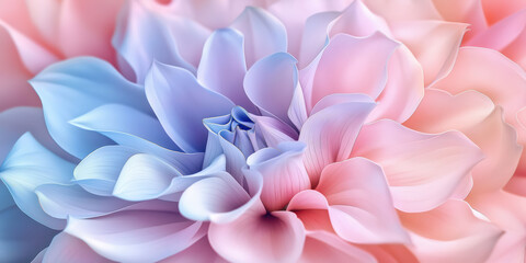 Fototapeta premium Vibrant pastel dahlia: a blend of soft petals in blue and pink hues