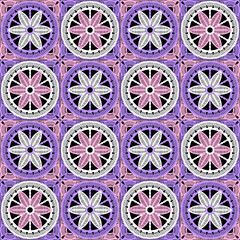 Pattern with crochet granny square with flowers wallpaper handmade decorative art design print	