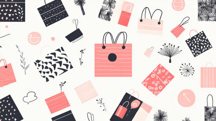 Minimalist Black Friday Furoshiki Wraps with Japanese Style Illustration