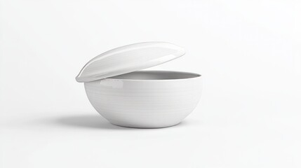 White ceramic mockup with a lid on a clean white background.
