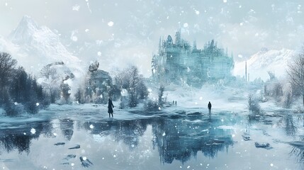 Surreal imaginative depictions of winter landscapes