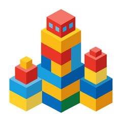 Obraz premium building blocks isolated on white