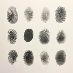 eight fingerprints on a plain white card with descriptions