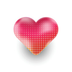 Heart shape sticker graphic vector isolated