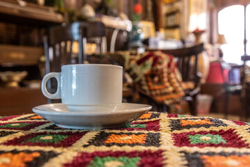 Cup of coffee a cafe in Al Balad,  historic center of Jeddah, Saudi Arabia