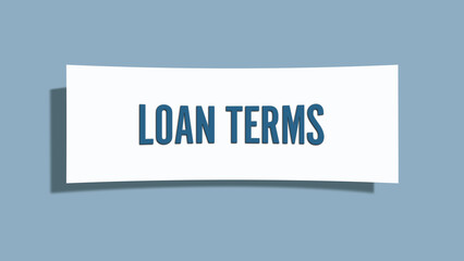 Loan Terms. A card isolated on blue background.