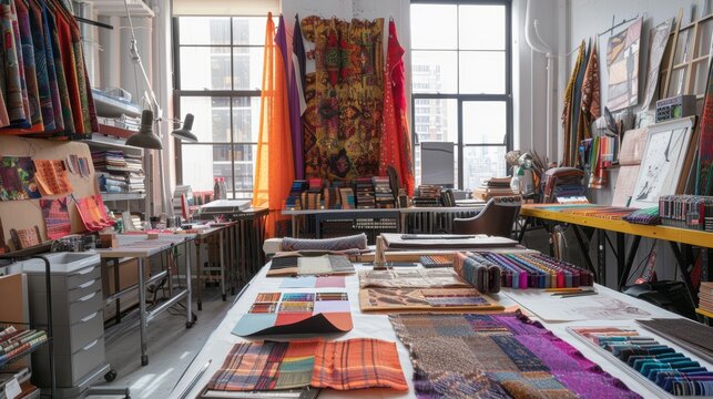 Fashion Designer's Studio: Creative Workspace for Runway Show Preparation and Design Inspiration