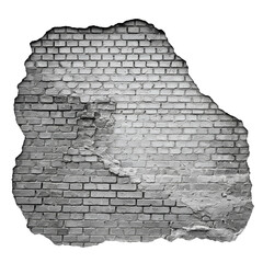 Broken white brick wall background PNG file 