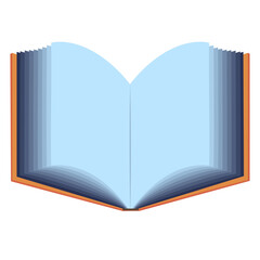 Vector Education, knowledge, study concept. Opened book for reading on white background.
