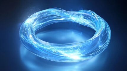 Glowing blue energy ring with light effects