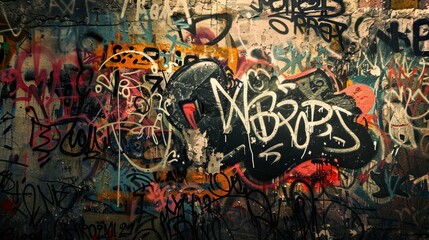 Fototapeta premium Urban Graffiti Art with Hate Speech Elements