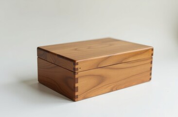 wooden box on white background.