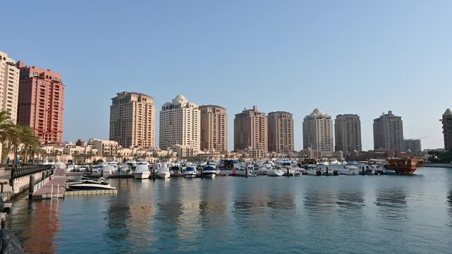 The Pearl Island area in the Qatar capital of Doha, where incredible structures are located