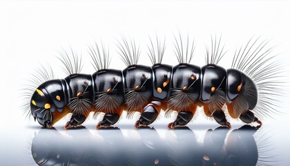 Obraz premium Caterpillar front view full body isolate on White background PNG