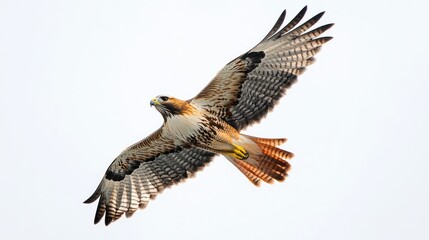 A striking red-tailed hawk soaring through the sky