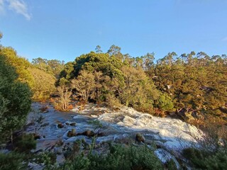 Ruta de los Molinos de O Picón en el río Tamuxe en O Rosal, Galicia