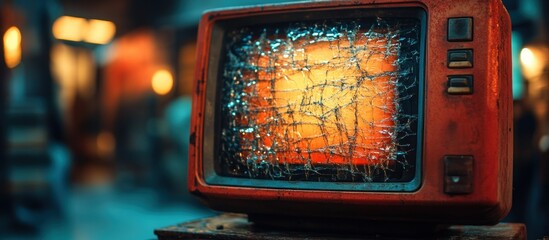 Broken Television Screen