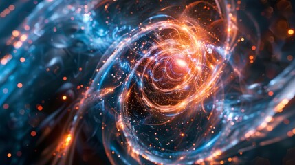 Obraz premium Quantum Transition and Decoherence Visuals in Process