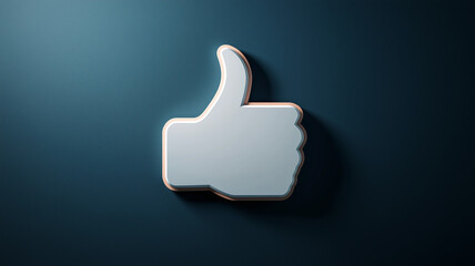 3D thumbs up icon on a blue background