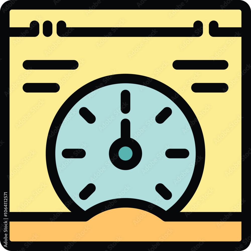 Poster this color icon represents a website speed test showing fast loading time