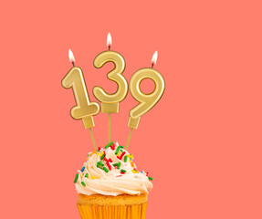 Birthday candle and cupcake - Number 139