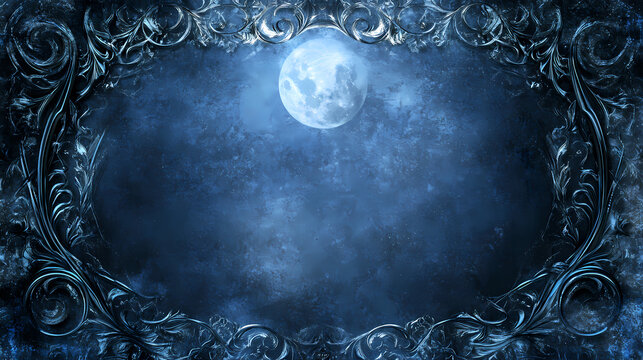 A mystical midnight blue and silver textured background, symbolizing mystery and elegance. Mystical. Illustration