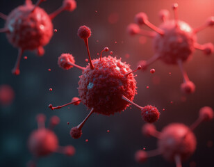 atom of virus concept. Generative ai.