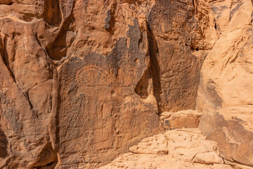 Rock art (petroglyphs) in Jubbah, Saudi Arabia