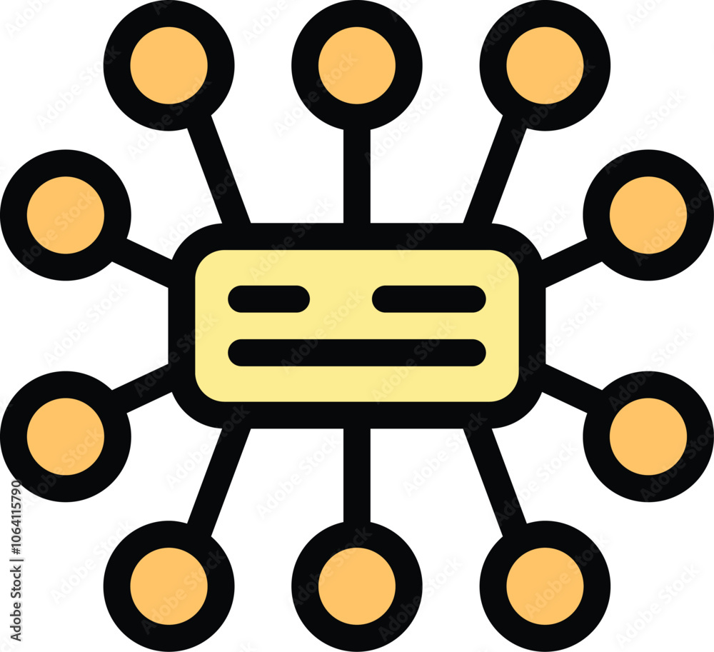 Poster network hub ensuring stable data transmission between multiple devices, perfect for technology and c