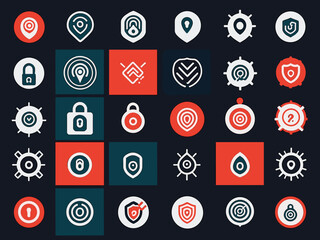 Authentication icon collection set. Containing identity, verification, access, password, biometric, authorization, secure icon. Simple flat vector illustration.