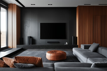 Elegant and Natural Modern Living Room: Luxurious Interior Photography Showcasing Contemporary Design with Organic Accents