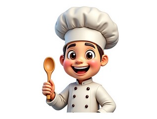 Chef Emoji with Toque Hat and Wooden Spoon for Culinary Themes