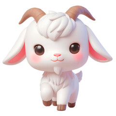 Cartoon, vector, cute character, goat, farm animals