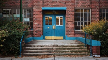 Segregated School Entrance with Historical Significance