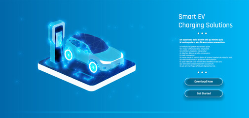 Innovative electric vehicle charging solutions showcased with advanced technology and sleek design in a digital environment.