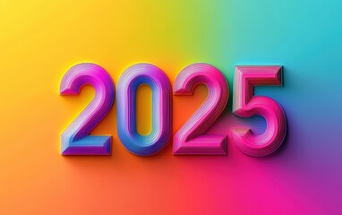 Number "2025" 3d vector on beautiful background 