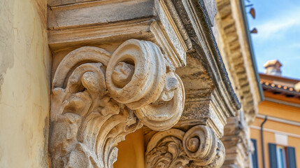 Detail of traditional Italian stone architecture