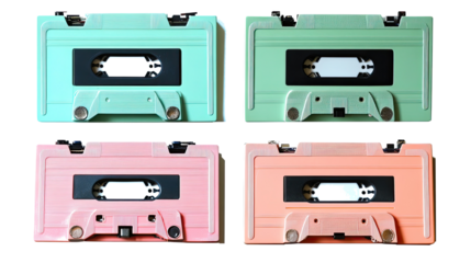 Retro Colorful Cassette Tapes for a Nostalgic Experience Generative AI