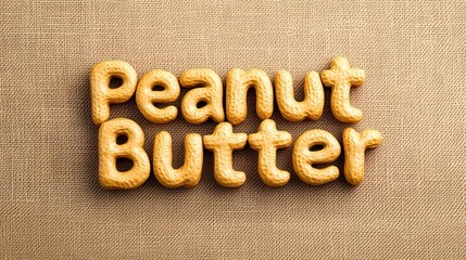 word "Peanut Butter" made of peanut butter  banner, background