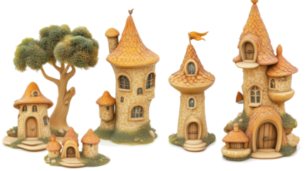 Charming Fairy Tale Castle Illustrations in a Whimsical Landscape Generative AI