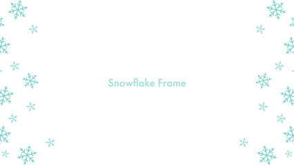 水色の雪の結晶のシンプルベクターフレーム