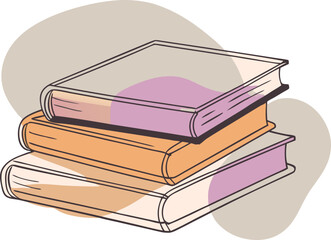 A stacked collection of colorful science schoolbooks on a simple background, showcasing educational resources for students