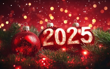 Number "2025" christmas background 